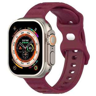 For Apple Watch 3 38mm Reverse Buckle Dot Texture Silicone Watch Band(Wine Red)