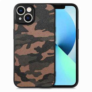 For iPhone 13 mini Camouflage Leather Back Cover Phone Case(Brown)