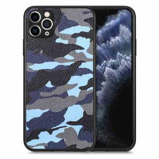 For iPhone 11 Camouflage Leather Back Cover Phone Case(Blue)