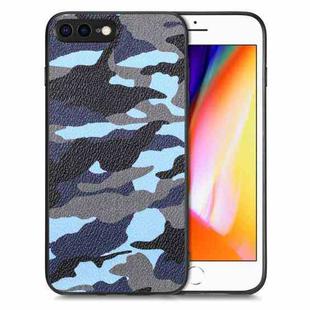 For iPhone SE 2022 / 7 / 8 Camouflage Leather Back Cover Phone Case(Blue)