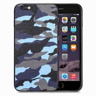For iPhone 6 Plus / 6s Plus Camouflage Leather Back Cover Phone Case(Blue)