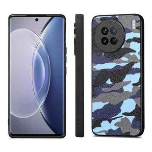For vivo X90 Camouflage Leather Back Cover Phone Case(Blue)