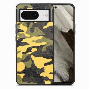 For Google Pixel 8 Camouflage Leather Back Cover Phone Case(Yellow)