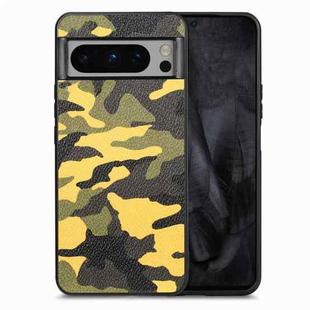 For Google Pixel 8 Pro Camouflage Leather Back Cover Phone Case(Yellow)