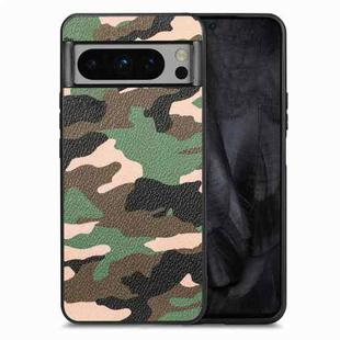 For Google Pixel 8 Pro Camouflage Leather Back Cover Phone Case(Green)