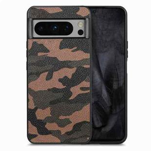For Google Pixel 8 Pro Camouflage Leather Back Cover Phone Case(Brown)
