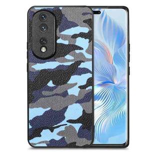 For Honor 80 Pro Camouflage Leather Back Cover Phone Case(Blue)