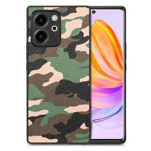 For Honor 80 SE Camouflage Leather Back Cover Phone Case(Green)