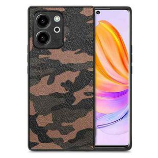 For Honor 80 SE Camouflage Leather Back Cover Phone Case(Brown)