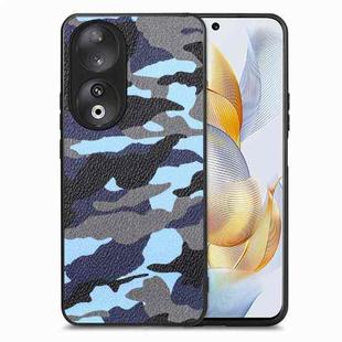 For Honor 90 Camouflage Leather Back Cover Phone Case(Blue)