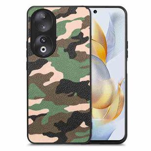 For Honor 90 Camouflage Leather Back Cover Phone Case(Green)