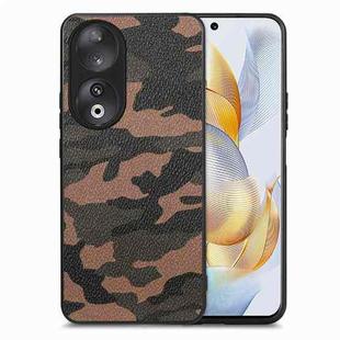 For Honor 90 Camouflage Leather Back Cover Phone Case(Brown)