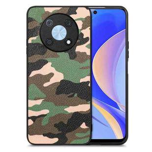 For Huawei Nova Y90 Camouflage Leather Back Cover Phone Case(Green)