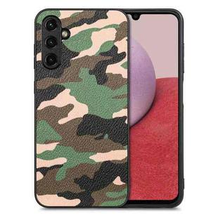 For Samsung Galaxy A14 4G Camouflage Leather Back Cover Phone Case(Green)