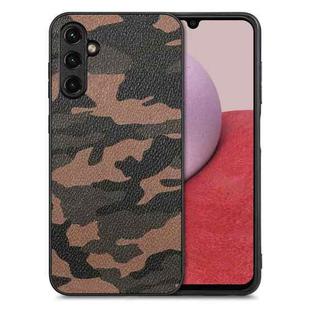 For Samsung Galaxy A14 4G Camouflage Leather Back Cover Phone Case(Brown)
