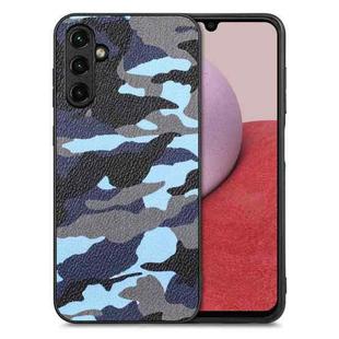 For Samsung Galaxy A14 5G Camouflage Leather Back Cover Phone Case(Blue)