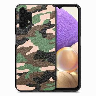 For Samsung Galaxy A32 4G Camouflage Leather Back Cover Phone Case(Green)