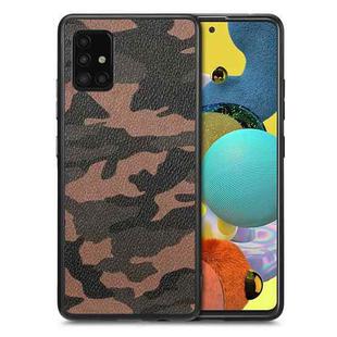 For Samsung Galaxy A51 5G Camouflage Leather Back Cover Phone Case(Brown)