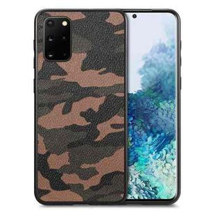 For Samsung Galaxy S20+ Camouflage Leather Back Cover Phone Case(Brown)