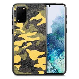 For Samsung Galaxy S20 Ultra Camouflage Leather Back Cover Phone Case(Yellow)