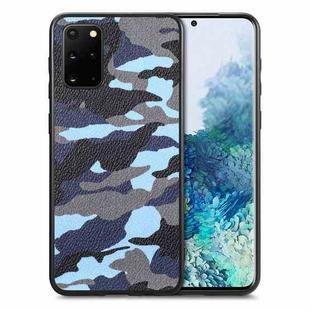 For Samsung Galaxy S20 Ultra Camouflage Leather Back Cover Phone Case(Blue)