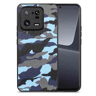 For Xiaomi 13 Pro Camouflage Leather Back Cover Phone Case(Blue)