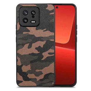 For Xiaomi 13 Camouflage Leather Back Cover Phone Case(Brown)
