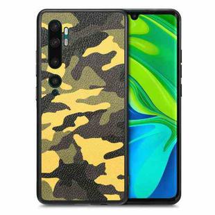 For Xiaomi Mi CC9 Pro Camouflage Leather Back Cover Phone Case(Yellow)