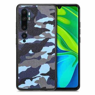 For Xiaomi Mi CC9 Pro Camouflage Leather Back Cover Phone Case(Blue)