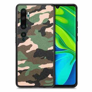 For Xiaomi Mi CC9 Pro Camouflage Leather Back Cover Phone Case(Green)
