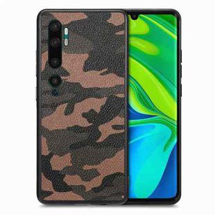 For Xiaomi Mi CC9 Pro Camouflage Leather Back Cover Phone Case(Brown)