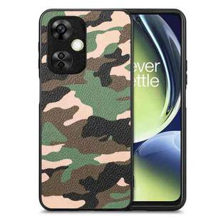 For Oneplus Nord CE 3 Camouflage Leather Back Cover Phone Case(Green)