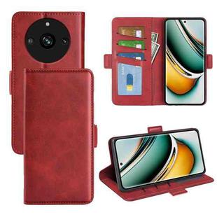 For Realme Narzo N53 / C53 Dual-side Magnetic Buckle Horizontal Flip Leather Phone Case(Red)