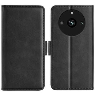 For Realme Narzo N53 / C53 Dual-side Magnetic Buckle Horizontal Flip Leather Phone Case(Black)