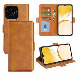 For Realme Narzo N53 / C53 Dual-side Magnetic Buckle Horizontal Flip Leather Phone Case(Yellow)