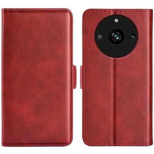 For Realme 11 Pro Dual-side Magnetic Buckle Horizontal Flip Leather Phone Case(Red)