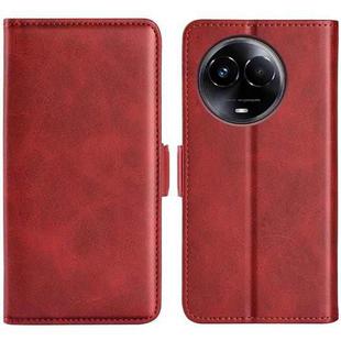 For Realme 11X Dual-side Magnetic Buckle Horizontal Flip Leather Phone Case(Red)