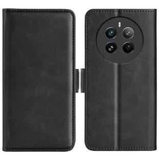 For Realme 12+ 5G Dual-side Magnetic Buckle Horizontal Flip Leather Phone Case(Black)