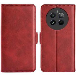 For Realme 12+ 5G Dual-side Magnetic Buckle Horizontal Flip Leather Phone Case(Red)