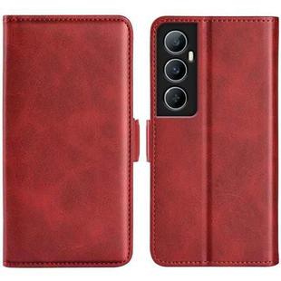 For Realme C65 4G Dual-side Magnetic Buckle Horizontal Flip Leather Phone Case(Red)