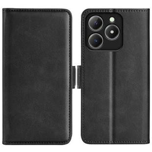 For Realme C63 Dual-side Magnetic Buckle Horizontal Flip Leather Phone Case(Black)