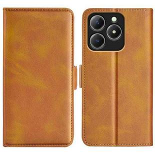 For Realme C63 Dual-side Magnetic Buckle Horizontal Flip Leather Phone Case(Yellow)