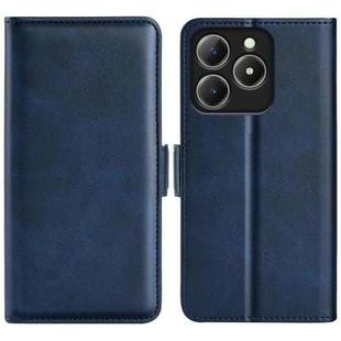 For Realme C63 Dual-side Magnetic Buckle Horizontal Flip Leather Phone Case(Dark Blue)