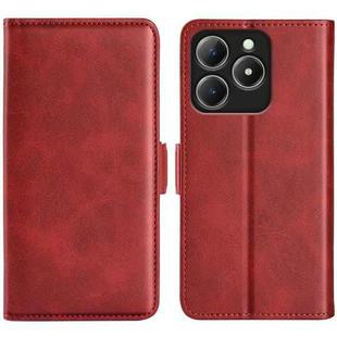 For Realme C63 Dual-side Magnetic Buckle Horizontal Flip Leather Phone Case(Red)