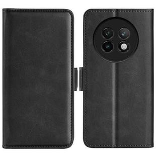 For Realme 13+ 5G Dual-side Magnetic Buckle Horizontal Flip Leather Phone Case(Black)