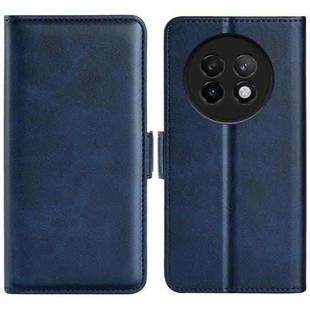 For Realme 13+ 5G Dual-side Magnetic Buckle Horizontal Flip Leather Phone Case(Dark Blue)