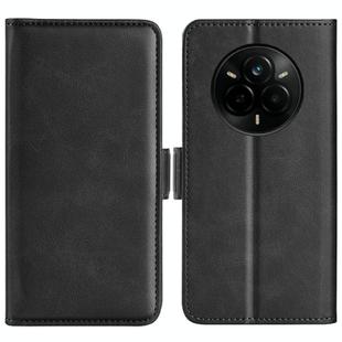 For Realme 14 Pro+ Dual-side Magnetic Buckle Horizontal Flip Leather Phone Case(Black)