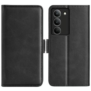 For Realme 14X 4G Dual-side Magnetic Buckle Horizontal Flip Leather Phone Case(Black)