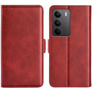 For Realme C75 Dual-side Magnetic Buckle Horizontal Flip Leather Phone Case(Red)