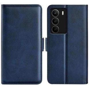 For Realme C71 4G Dual-side Magnetic Buckle Horizontal Flip Leather Phone Case(Dark Blue)